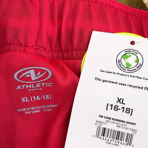 Athletic Works Core Women Running Shorts Melon Delight Side Pockets XL(16-18) - Picture 7 of 9